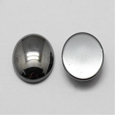 Non-magnetic Synthetic Hematite Cabochons G-P162-04-6x8mm-1
