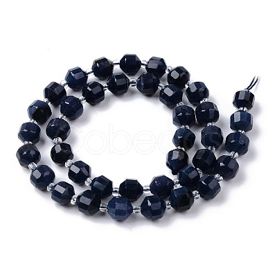 Dyed Natural Sapphire Beads Strands G-R482-01-8mm-1