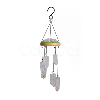 Natural Quartz Crystal Wind Chime HJEW-D302-09-1