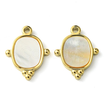 Ion Plating(IP) 304 Stainless Steel Pave Shell Pendants FIND-Z028-07G-1