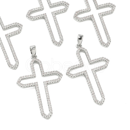 SHEGRACE Brass Micro Pave Cubic Zirconia Pendants XGRQ3D297-484P-1