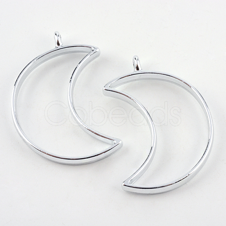 Rack Plating Alloy Open Back Bezel Pendants PALLOY-S047-39D-FF-1