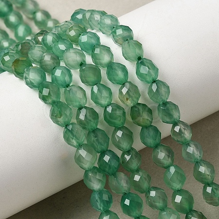 Dyed & Heated Natural Green Onyx Agate Beads Strands G-K376-F23-01-1