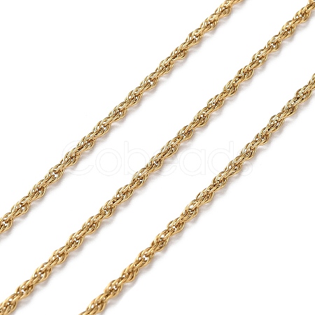 Ion Plating(IP) 304 Stainless Steel Rope Chains CHS-G027-08A-G-1