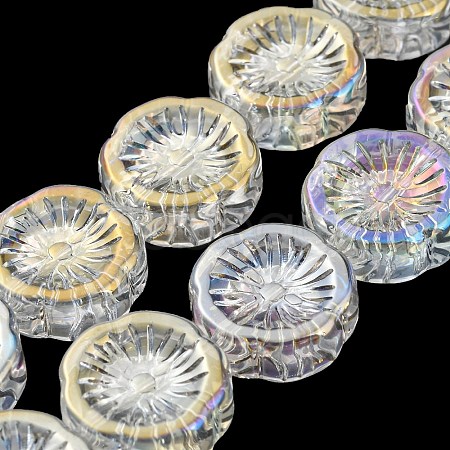 AB Color Plated Electroplate Glass Transparent Beads Strands EGLA-G037-10A-AB02-1