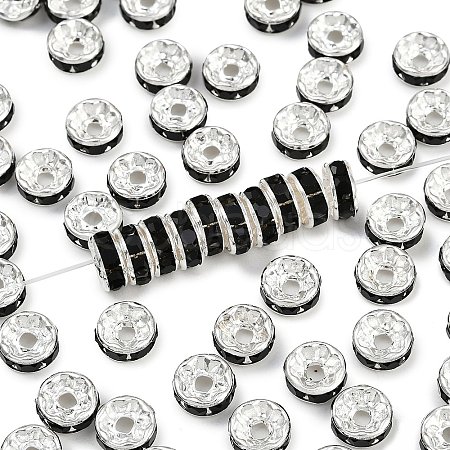 Brass Grade A Rhinestone Spacer Beads RB-A004-12-1
