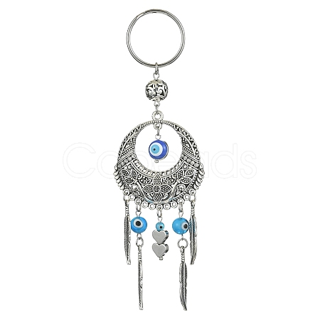 Handmade Lampwork Evil Eye Pendant Keychain KEYC-JKC00535-02-1