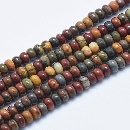 Natural Polychrome Jasper/Picasso Stone/Picasso Jasper Beads Strands X-G-E444-45-4mm-1