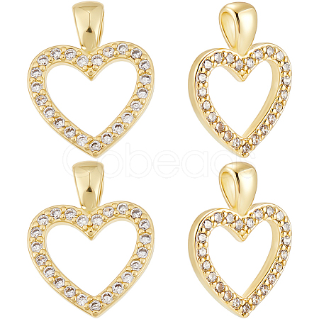 10Pcs Brass Cubic Zirconia Pendants KK-BBC0015-94-1