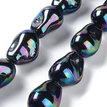 Electroplated Glass Imitation Pearl Beads Strands BSHE-G035-01A-04-1-1