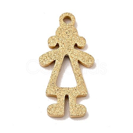 304 Stainless Steel Textured Pendants Ion Plating(IP) STAS-J040-06B-G-1