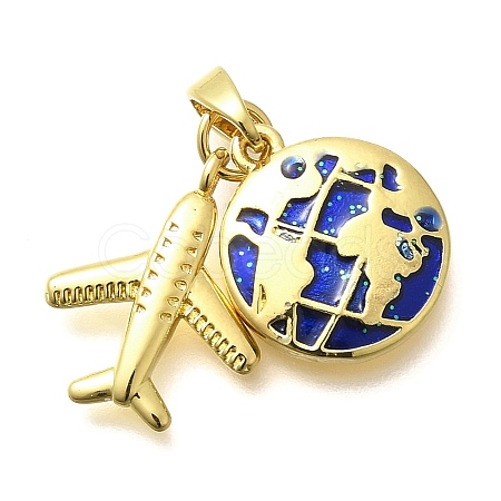 Brass Enamel Pendants KK-M309-05G-1