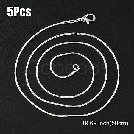 Brass Round Snake Chain Necklace with Lobster Claw Clasps MAK-YW0001-14C-1