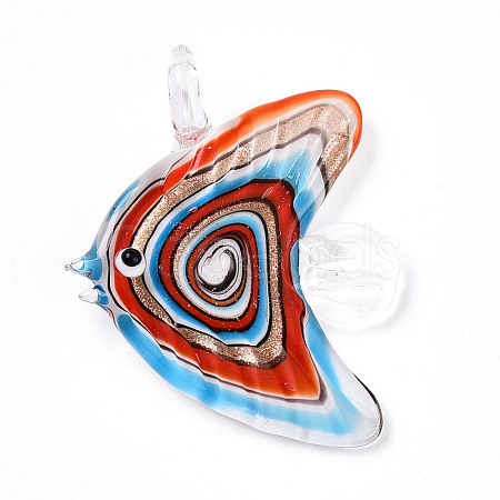 Handmade Gold Sand Lampwork Big Pendants LAMP-T023-06A-1