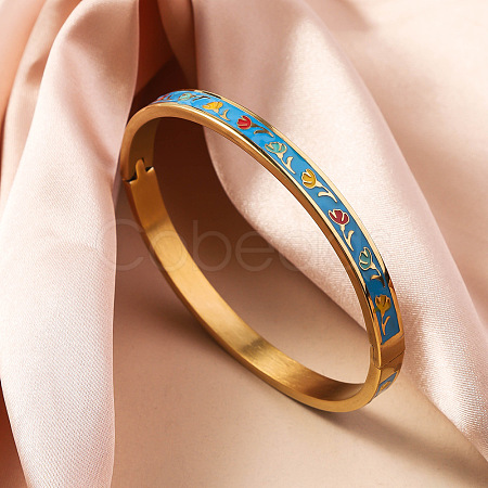 304 Stainless Steel Enamel Bangles FS-WG30162-01-1