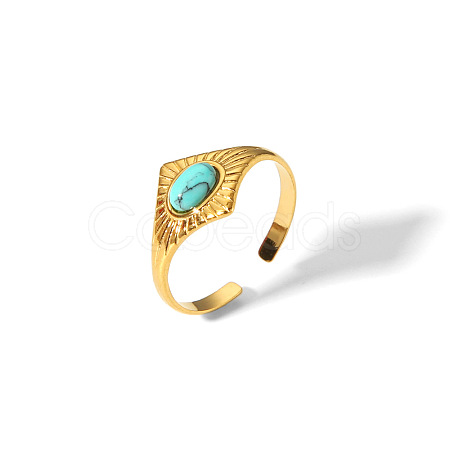Synthetic Turquoise Cuff Rings for Women PX1899-3-1