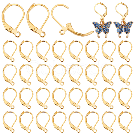 PandaHall Elite 50Pcs Brass Leverback Earring Findings KK-PH0006-08-1