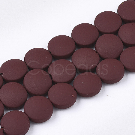 Spray Painted Non-magnetic Synthetic Hematite Beads Strands G-T116-02-21-1