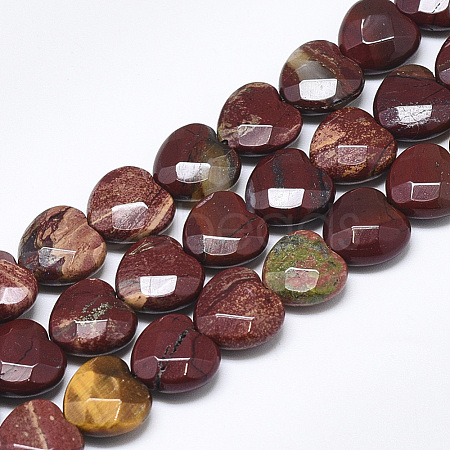 Natural Red Rainbow Jasper Beads Strands X-G-S357-E01-02-1
