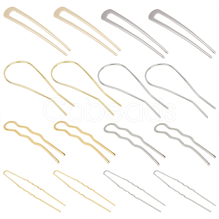 16Pcs 8 Style Iron & Alloy Hair Pins Clips & Hair Fork OHAR-CP0001-05-1