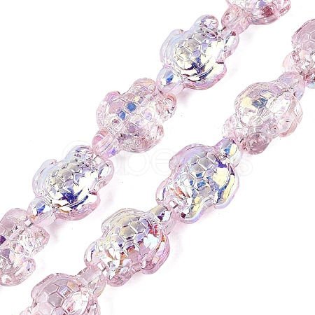 Electroplate Transparent Glass Beads Strands EGLA-N055-04A-03-1