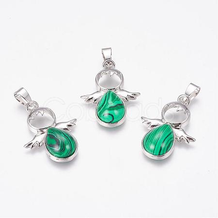 Synthetic Malachite Pendants G-G651-A03-1