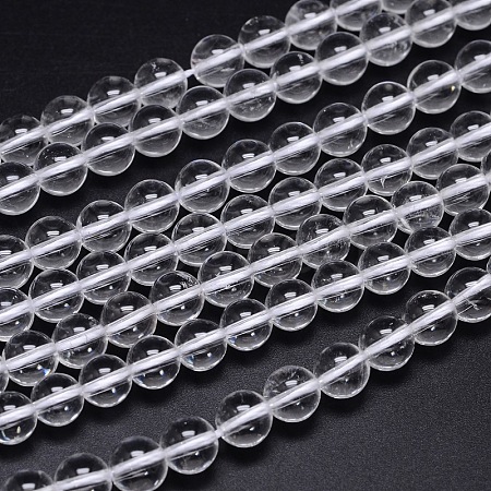 Round Natural Grade AA Quartz Crystal Beads Strands G-H1648-8mm-01N-AA-1