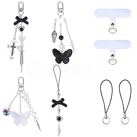 4Pcs Alloy Mobile Strap Sets DIY-SZ0009-99-1