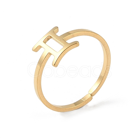 Real 18K Gold Plated 304 Stainless Steel Adjustable Finger Ring RJEW-L115-01G-06-1