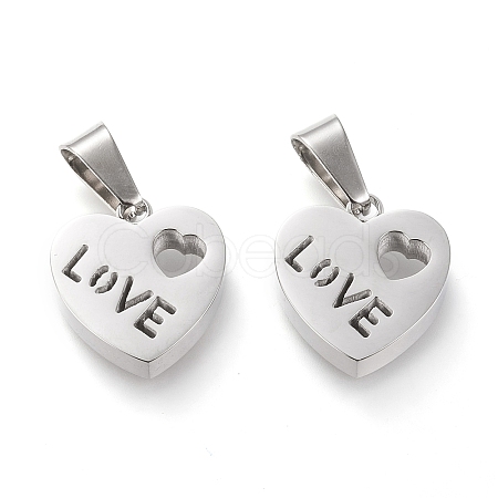 Non-Tarnish Valentine's Day 304 Stainless Steel Charms LS-STAS-F253-10P-1