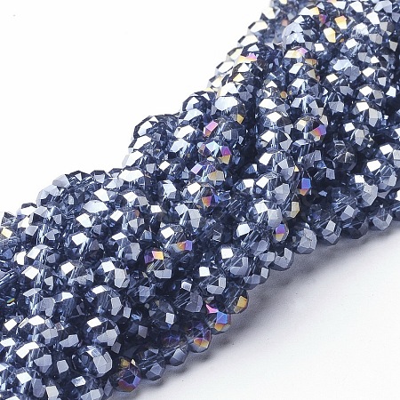 Electroplate Glass Beads Strands GR6MMY-1AB-1