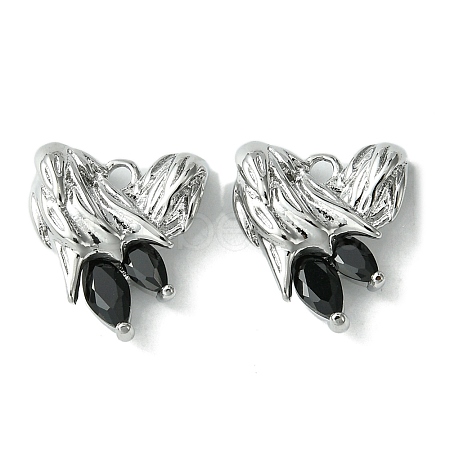 Brass Heart Charms KK-D092-02P-01-1
