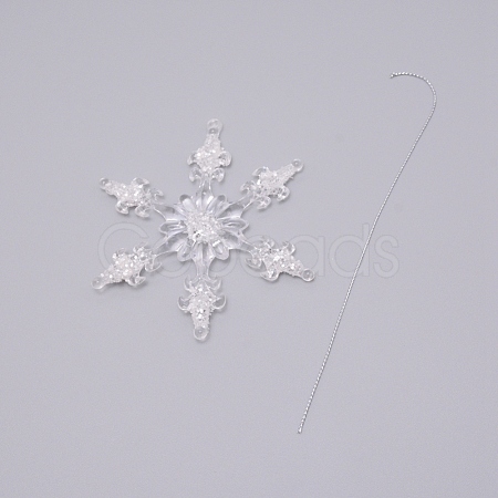 Acrylic Transparent Pendants TACR-WH0001-18-1