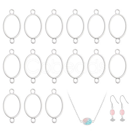32Pcs Alloy Oval Open Back Bezel Connector Charms FIND-CA0011-77P-1
