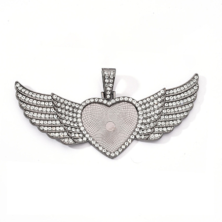 Alloy Pendant Cabochon Settings X-PALLOY-S107-001B-RS-1