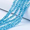 Electroplate Glass Beads Strands, Pearl Luster Plated, Faceted, Rondelle, Deep Sky Blue, 2.3~2.7x2mm, Hole: 0.4mm, about 150~155pcs/strand, 32~33cm