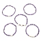 5Pcs 5 Style Natural Amethyst & Pearl & Shell Star Beaded Stretch Bracelets Set, Inner Diameter: 1-3/4~1-3/4 inch(4.3~4.5cm), 1Pcs/style