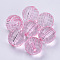 Transparent Acrylic Beads, Faceted, Round, Pink, 8x8mm, Hole: 1.5mm, about 1770pcs/500g