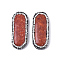 Synthetic Coral Cabochons, with Polymer Clay Rhinestone, Oval, FireBrick, 45x18.5x7mm