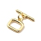 Brass Toggle Clasps, Rectangle, Cadmium Free & Lead Free, Long-Lasting Plated, Real 18K Gold Plated, ring: 11x10.5x1.5mm, hole: 1.2mm, bar: 4x14.5x1.5mm, Hole: 1.2mm