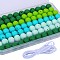 80Pcs 4 Style Round Silicone Focal Beads, Chewing Beads For Teethers, DIY Nursing Necklaces Making, with 2M Core Spun Elastic Cord, Mixed Color, 15mm, Hole: 2mm, 20pcs/style