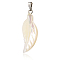 Natural Trochid Shell/Trochus Shell Pendants, with Platinum Tone Zinc Alloy Findings, Leaf Charm, 27~29x9~10x3.5~4.5mm, Hole: 2~3x5.5~7mm