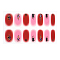 Full Cover Nombre Nail Stickers, Self-Adhesive, for Nail Tips Decorations, Red, 24x8mm, 14pcs/sheet