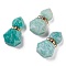 Hexagon Natural Amazonite Perfume Bottle Pendants, with 304 Stainless Steel Findings, Faceted, Golden, 27~27.5x16~17x8mm, Hole: 1.4mm, Capacity: 0.1ml(0.00fl. oz)