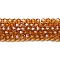 Transparent Electroplate Glass Beads Strands, Pearl Luster Plated, Faceted, Bicone, Dark Orange, 2.9~3.3x2.5mm, Hole: 0.7mm, about 145~150pcs/strand, 41.5~42cm