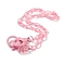 Personalized ABS Plastic Cable Chain Necklaces, Eyeglass Chains, Handbag Chains, with Plastic Lobster Claw Clasps and Resin Bear Pendants, Pink, 19-1/8 inch(48.5cm)