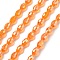 Transparent Electroplate Glass Beads Strands, Faceted, Oval, Dark Orange, 8.5x5.5mm, Hole: 1.2mm, about 70pcs/strand, 20.87~23.23''(53~59cm)