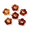 Gradient Color Transparent Acrylic Beads, Center Drilled, Flower, Dark Red, 14x14.5x4mm, Hole: 1.6mm