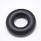 Food Grade Eco-Friendly Silicone Beads, Chewing Beads For Teethers, DIY Nursing Necklaces Making, Donut, Black, 42x9mm, Hole: 20mm