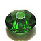 Imitation Austrian Crystal Beads, Grade AAA, K9 Glass, Faceted, Flat Round, Green, 6x3.5mm, Hole: 0.7~0.9mm